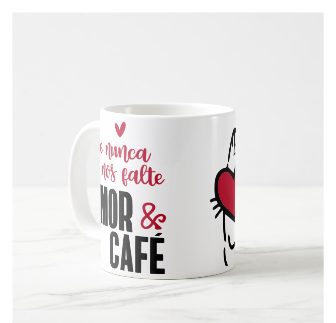 Caneca Personalizada Casal de Presente Não Falte Amor e Café