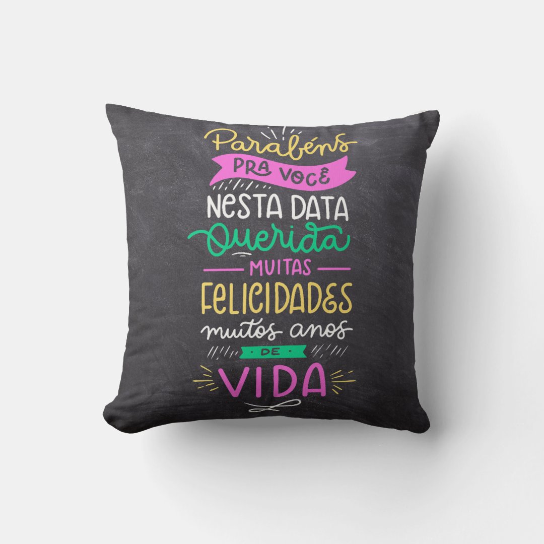 Almofada de Presente para Aniversariantes Parabéns para Você - Outros (Aniversário)