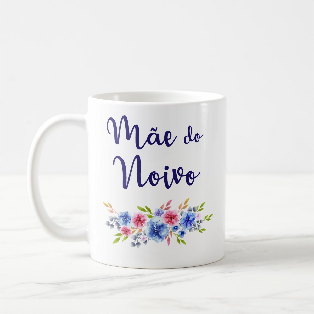 Caneca Casamento Azul Presente Convite Familia Mãe do Noivo