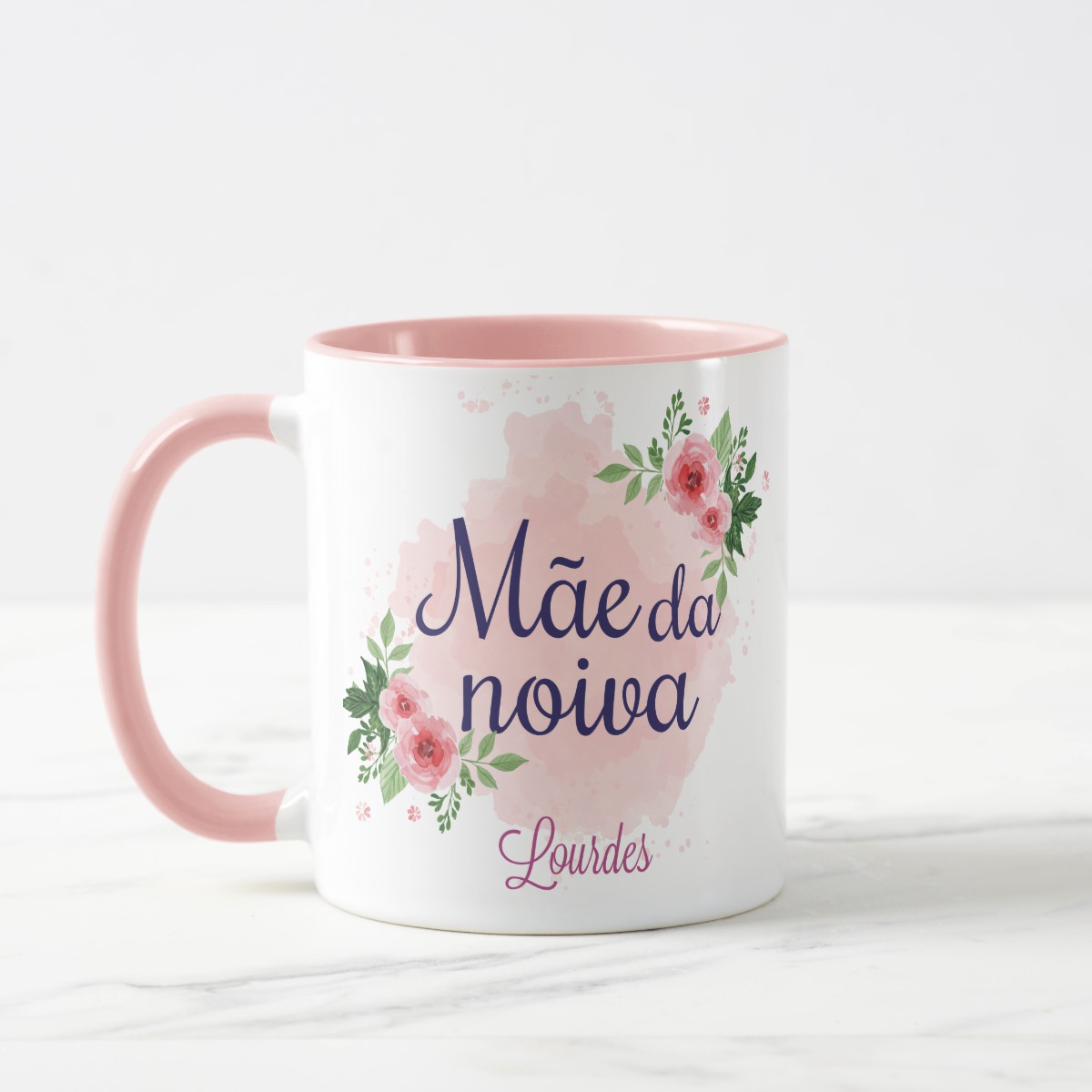 Caneca Personalizada Mãe da Noiva Casamento Floral