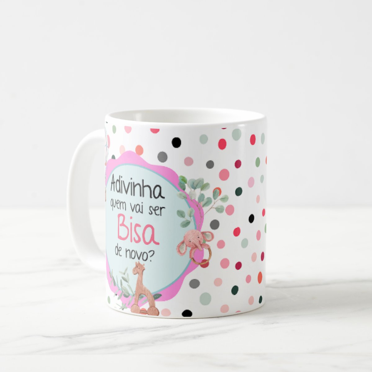 Caneca Especial Surpresa Revelar Nova Gravidez Família Bisa