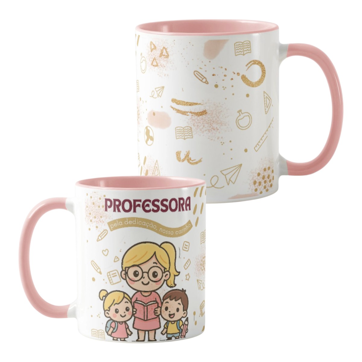 Caneca Presente para Professora Amor e Gratidão Prof Loira - Profissões (Professor(a))