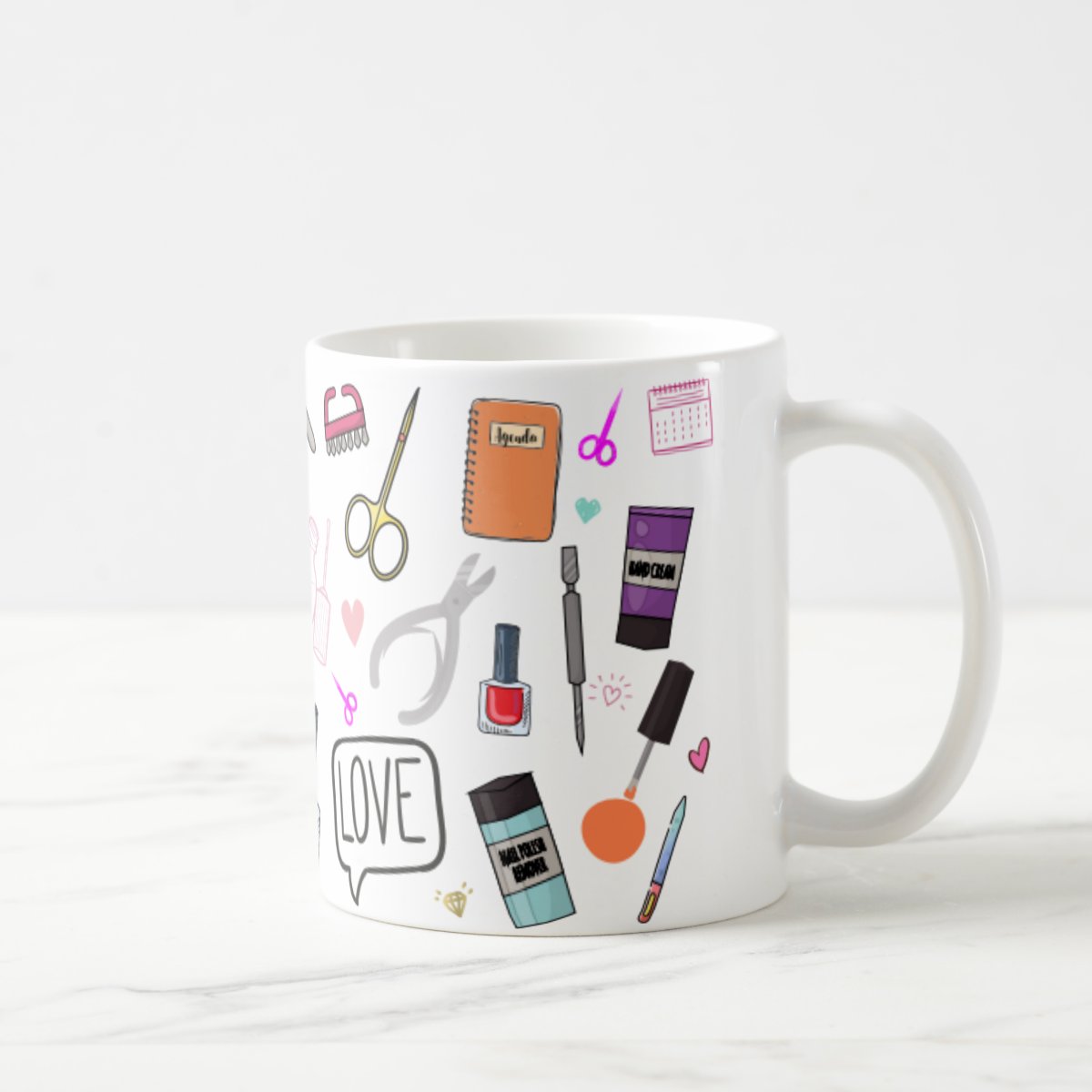 Caneca Personalizada para Manicure Presente Nails designer 