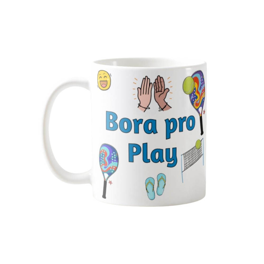 Caneca Beach Tennis Presente Beach Tenistas Bora Pro Play