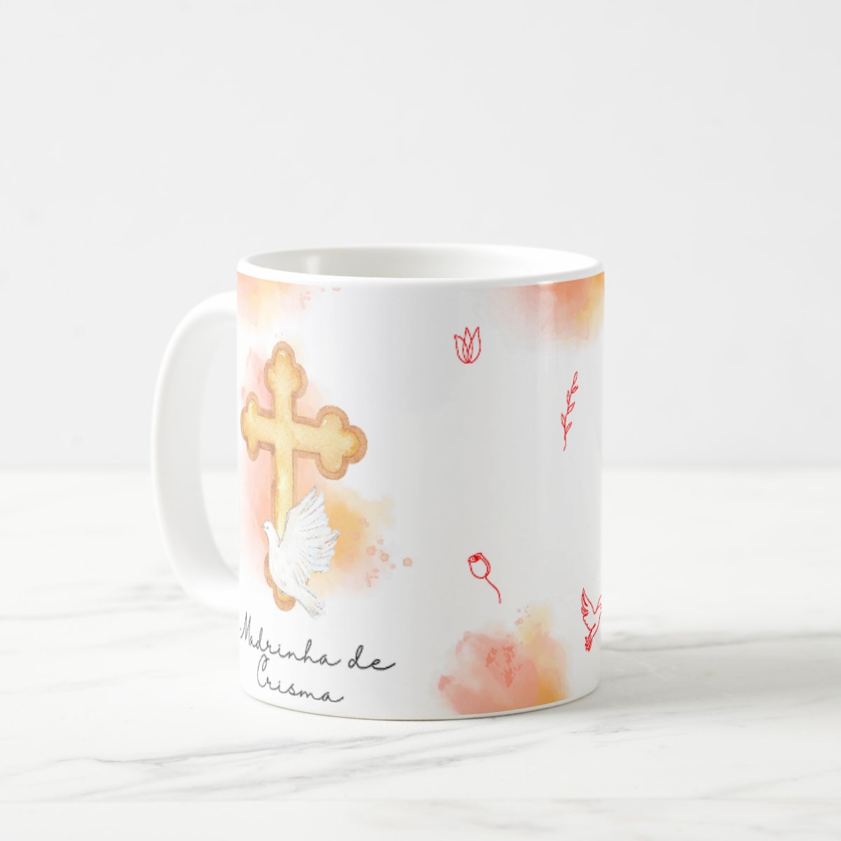Caneca Cerâmica Presente Madrinha de Crisma Católica