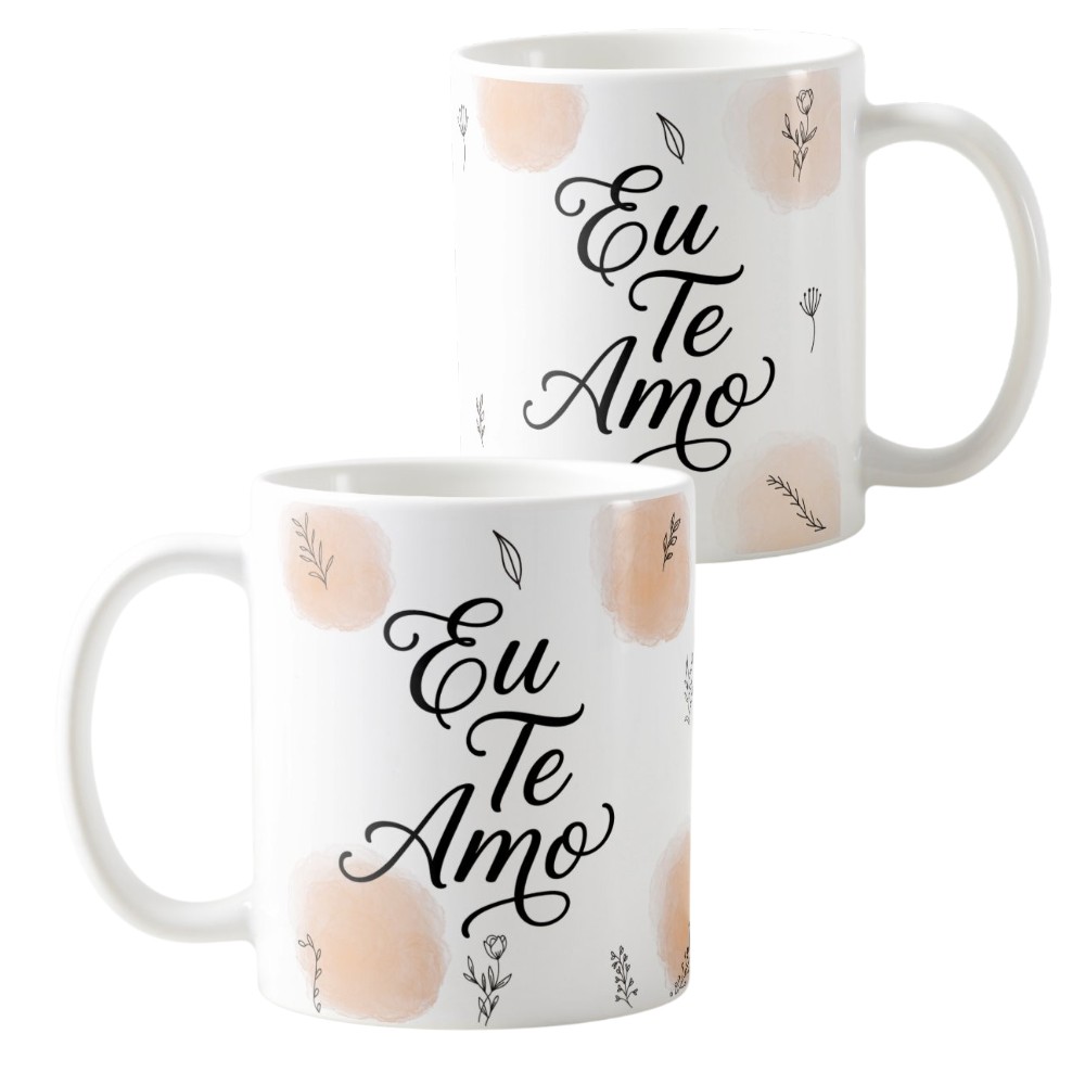 Kit 2 Canecas Café Carinho e Você + Eu Te Amo
