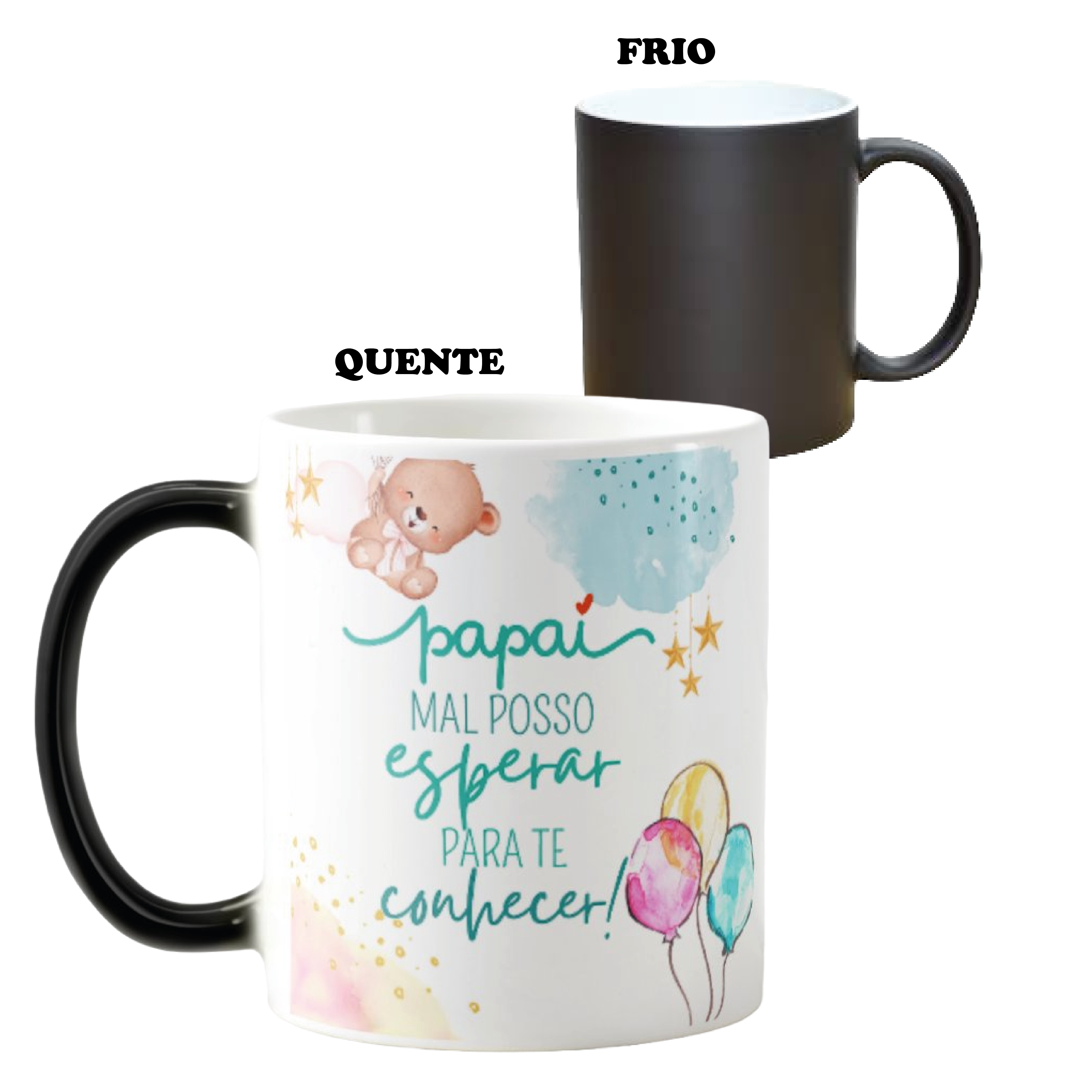Caneca Mágica Presente Criativo para Contar Gravidez - Anúncio de Gravidez (Família/Geral)
