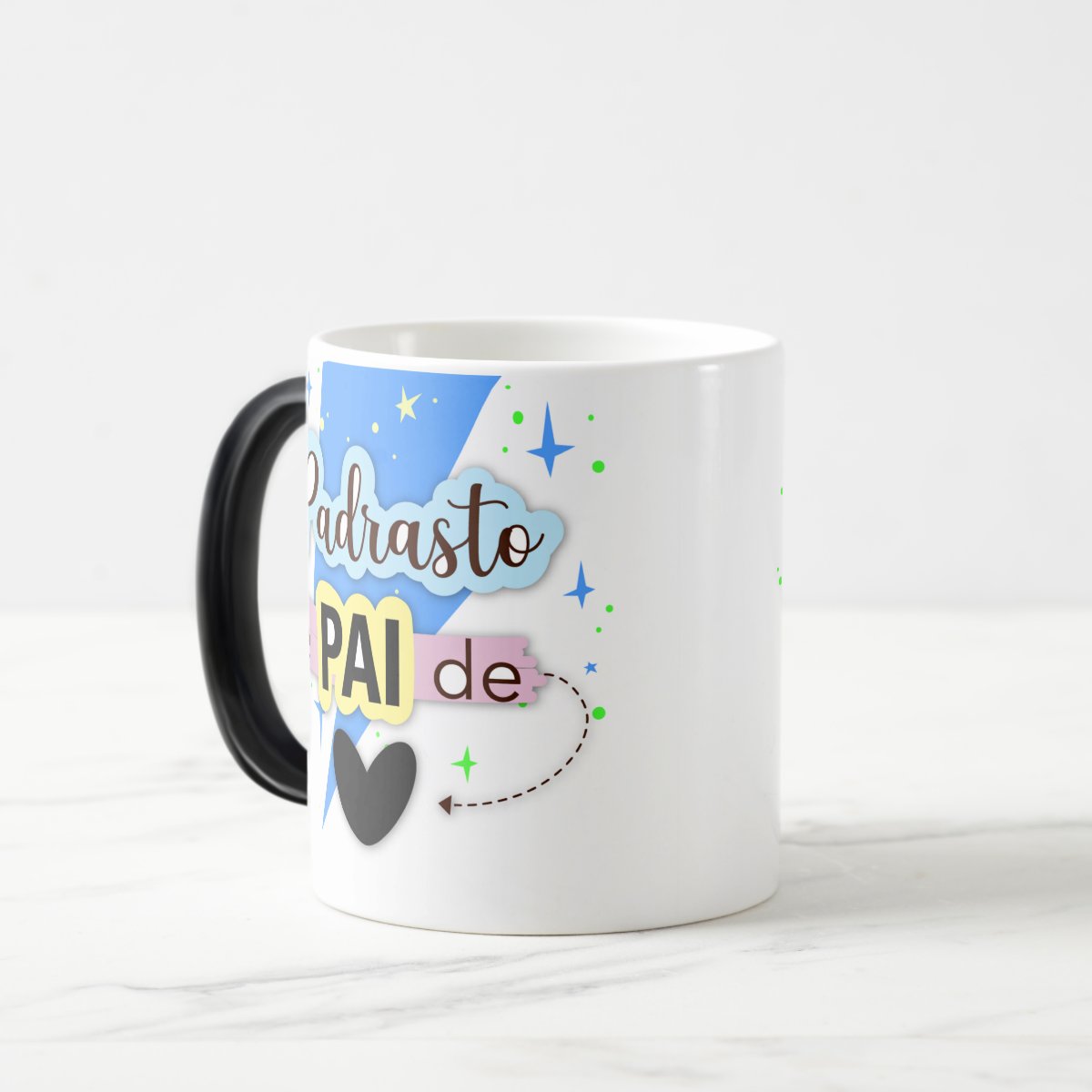 Caneca Cerâmica Mágica Presente Criativo Padrasto Especial