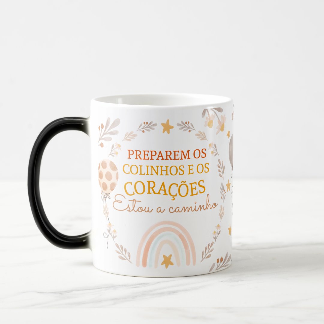 Caneca Mágica Presente Criativo para Contar Gravidez - Anúncio de Gravidez (Família/Geral)