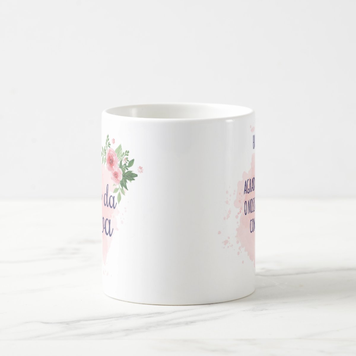 Branco / Bisa da Noiva / Floral Rosa