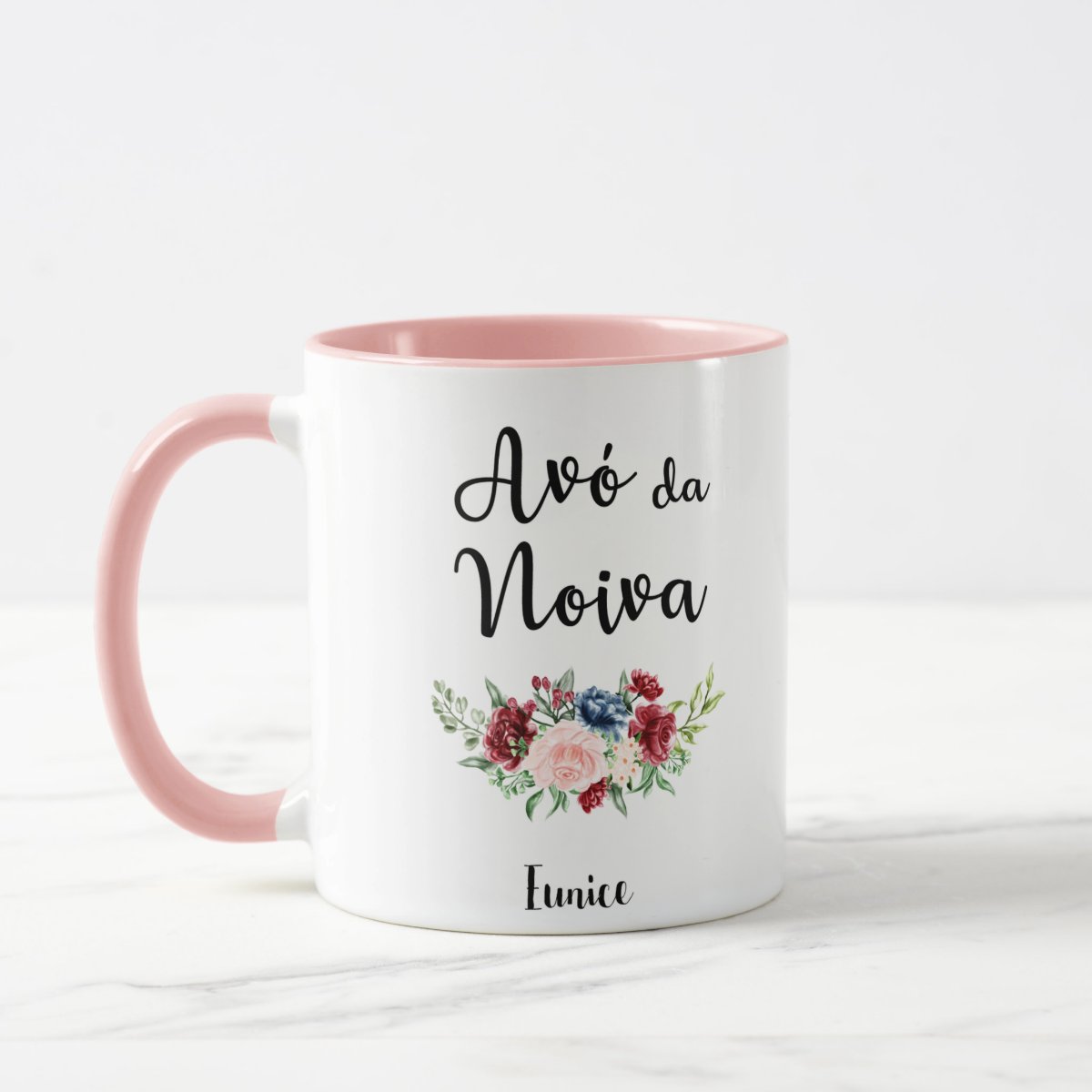 Caneca Casamento Marsala Lembrança Familia Avó da Noiva