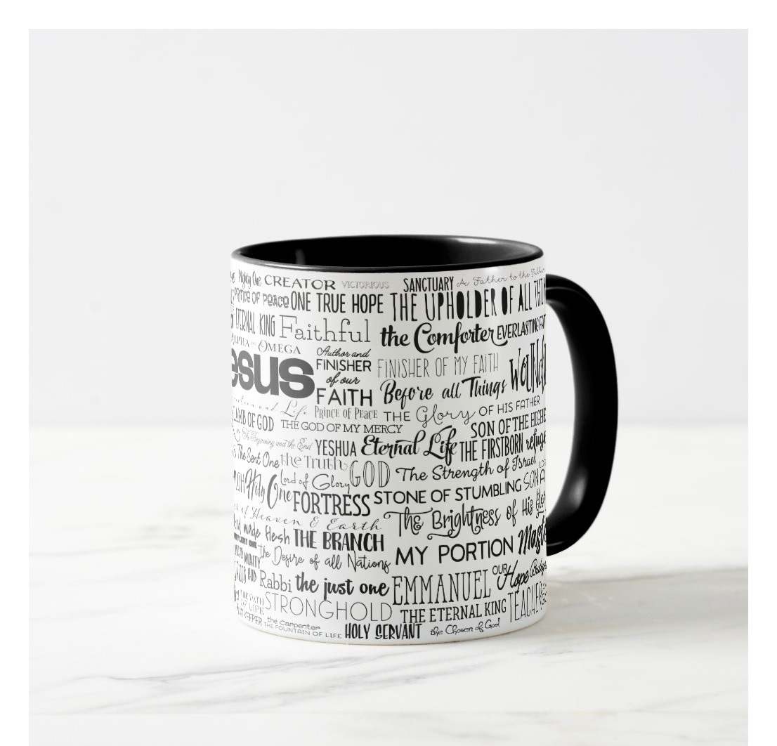 Caneca Personalizada Os Nomes De Jesus Preto