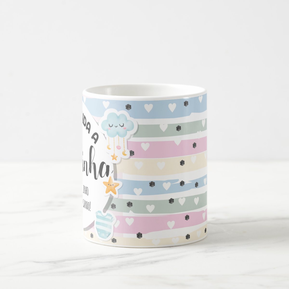 Caneca Personalizada Anúncio De Gravidez para Prima Priminha
