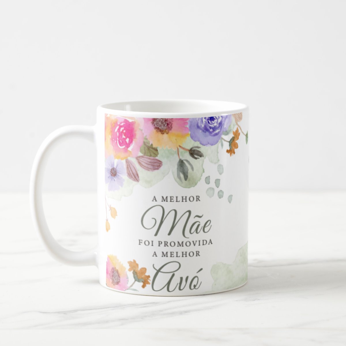 Caneca Presente Anúncio Gravidez Melhor Mãe Promovida a Avó - Anúncio de Gravidez (Avós)