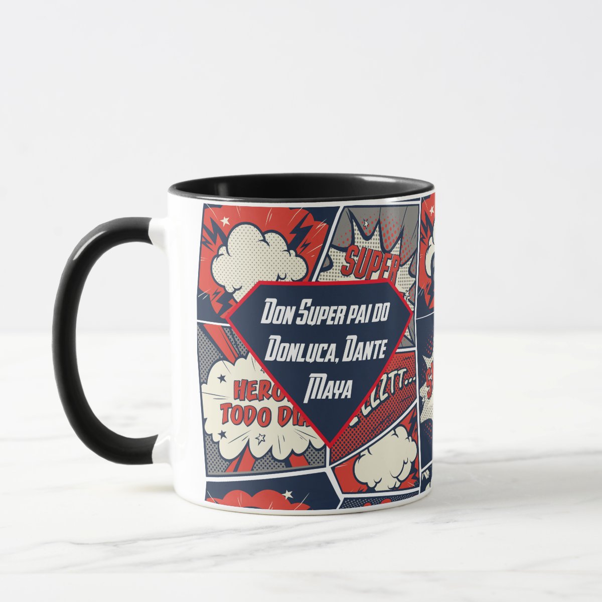 Caneca Super Pai Personalizada com Nome dos FIlhos - Família (Pai)