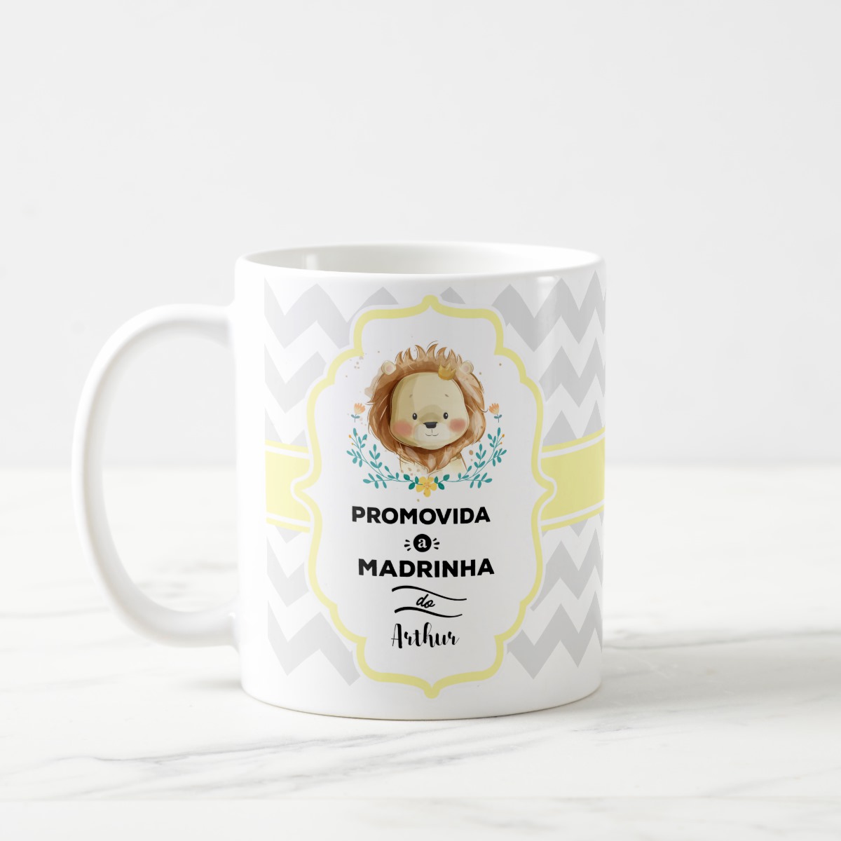 Caneca Convite Criativo Madrinha Dinda de Batizado - Batizado (Madrinha)