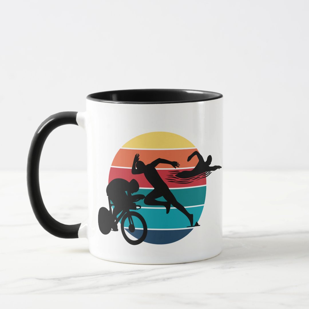 Caneca Presente Para Atleta Corrida Natação Ciclismo Triatlo