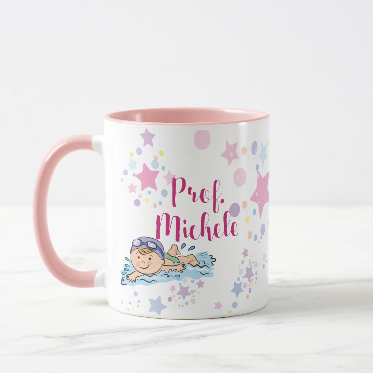Caneca Personalizada Presente Professora Natação com Nomes