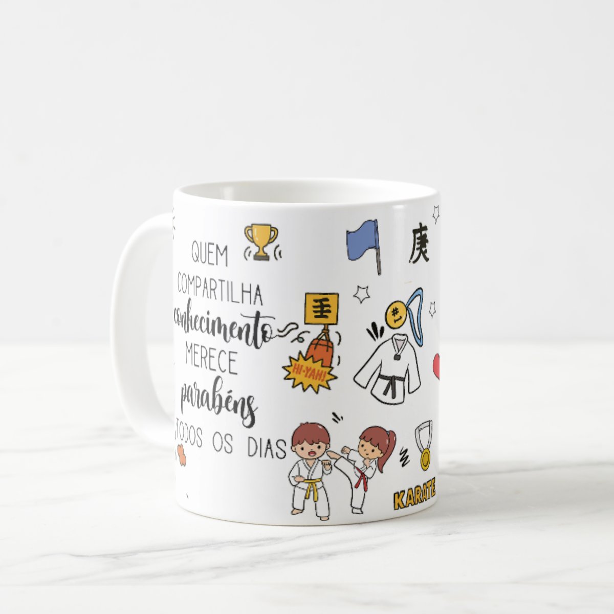 Caneca Artes Marcias Karatê Presente para Professor Karateca