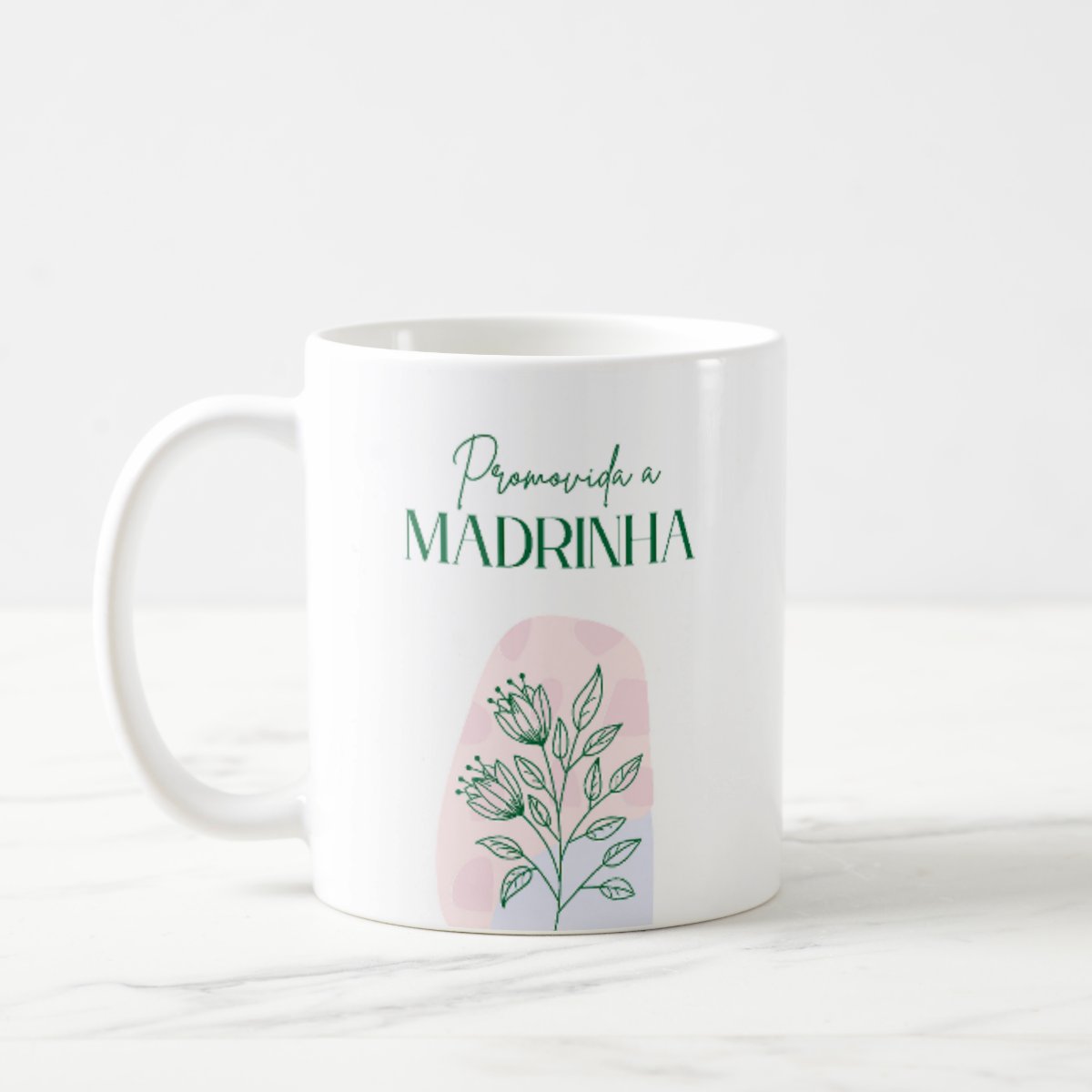 Conjunto Canecas Convite Padrinhos de Batismo Dinda e Dindo