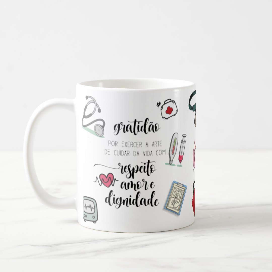 Caneca Medicina Presente Criativo Médico Clinico Geral - Profissões (Médico(a))