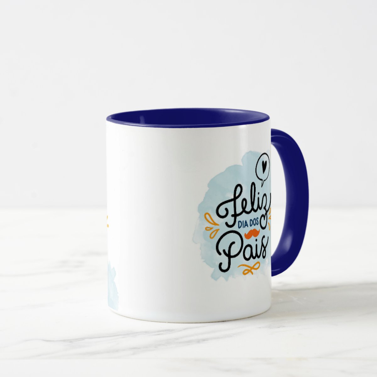 Caneca Personalizada Primeiro Dia dos Pais Como Pai Azul Escuro