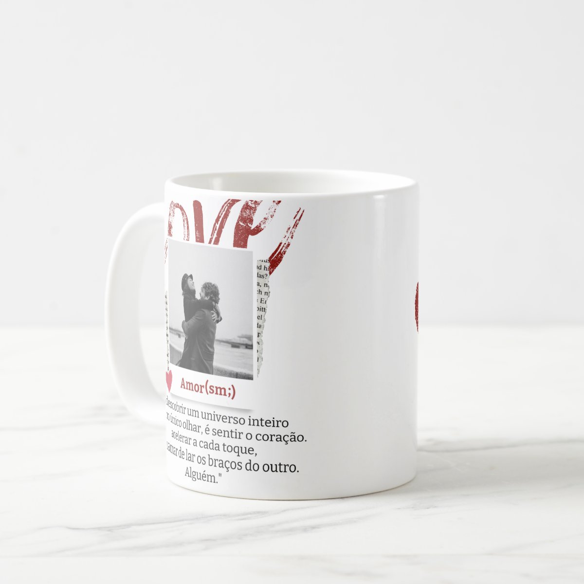 Caneca Personalizada Presente Amor com Foto e Frase