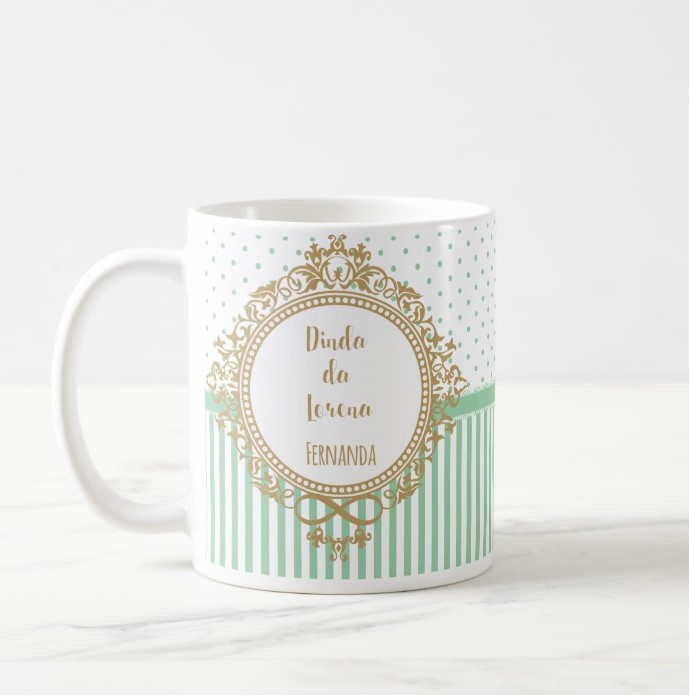 Caneca Personalizada para Batizado e Caixinhas - Verde Claro - Batizado (Madrinha)
