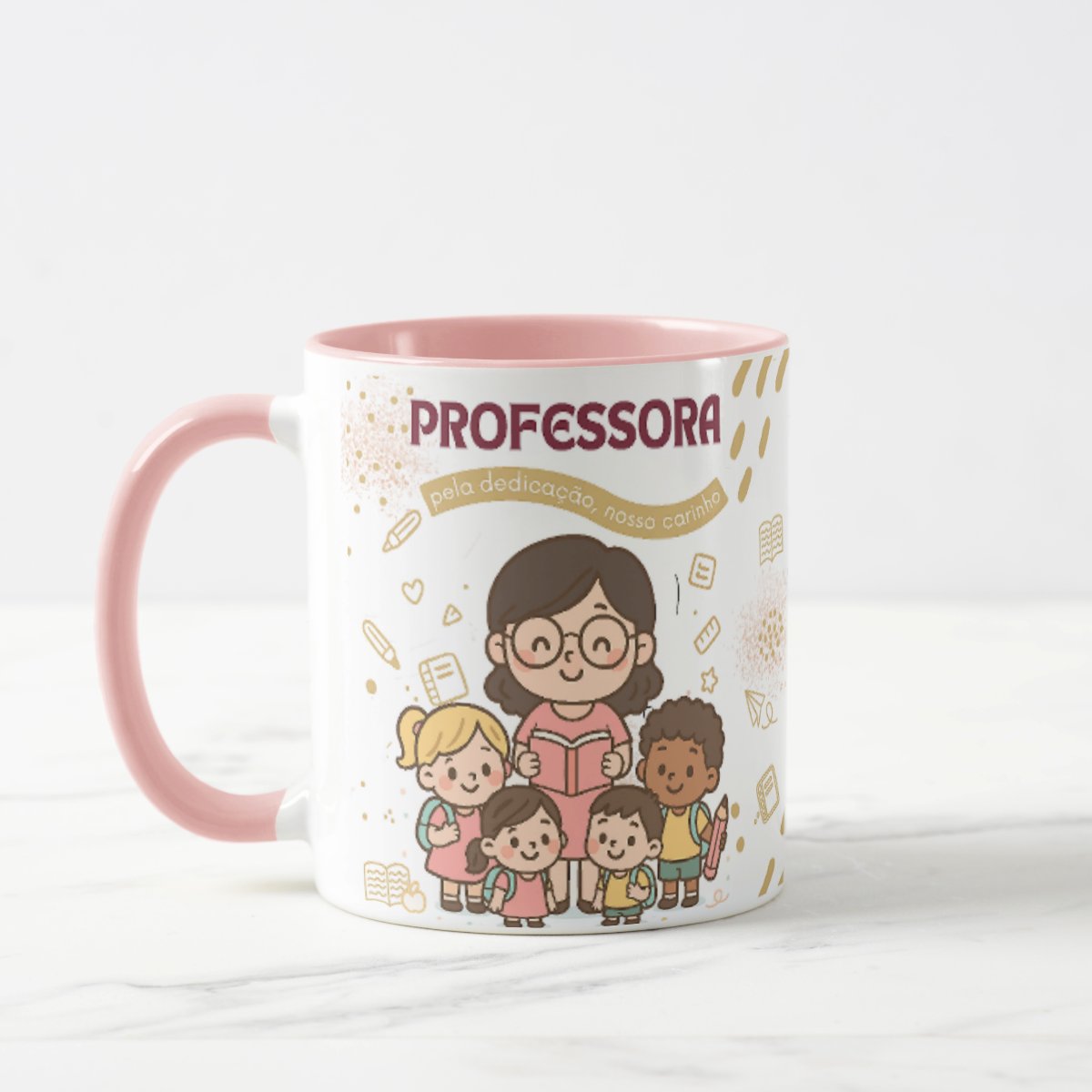 Caneca Presente para Professora Amor e Gratidão pelos Alunos