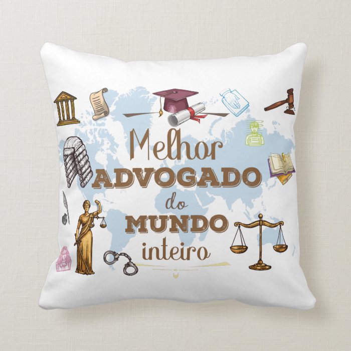 Conjunto Almofada Decorativa Caneca Melhor Advogado do Mundo
