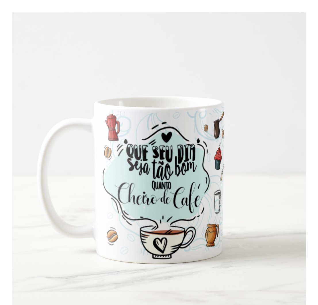 Caneca Personalizada de Presente Frase Quanto Cheiro de Café