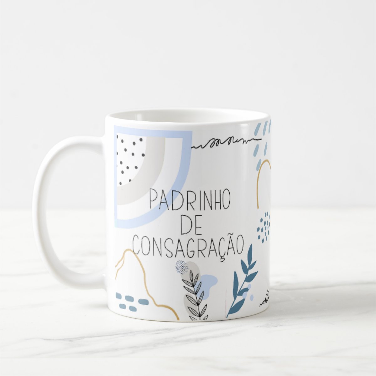 Caneca Personalizada Padrinho de Consagração Minimalista