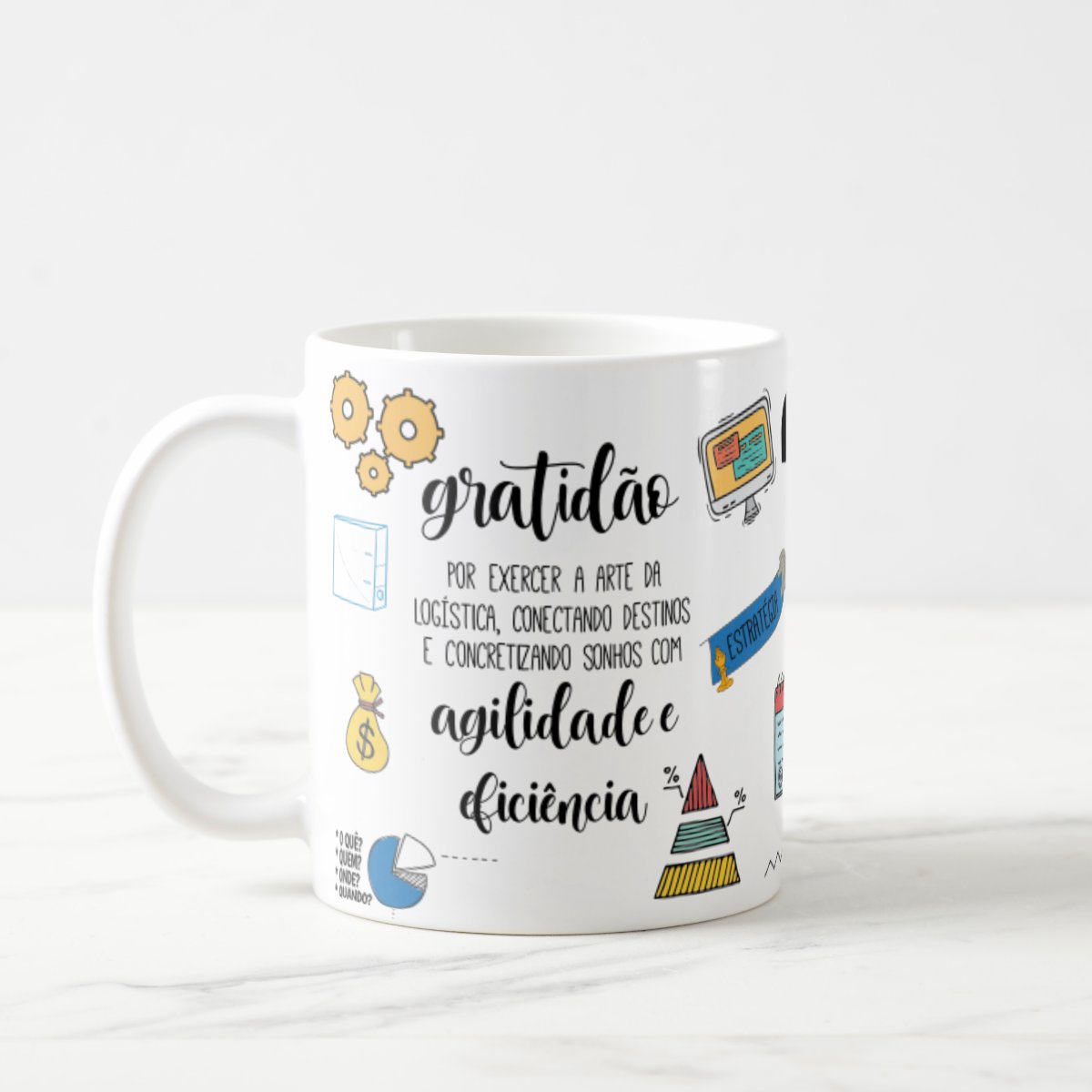 Caneca Profissão Logistica Criativo Empresa de Transporte
