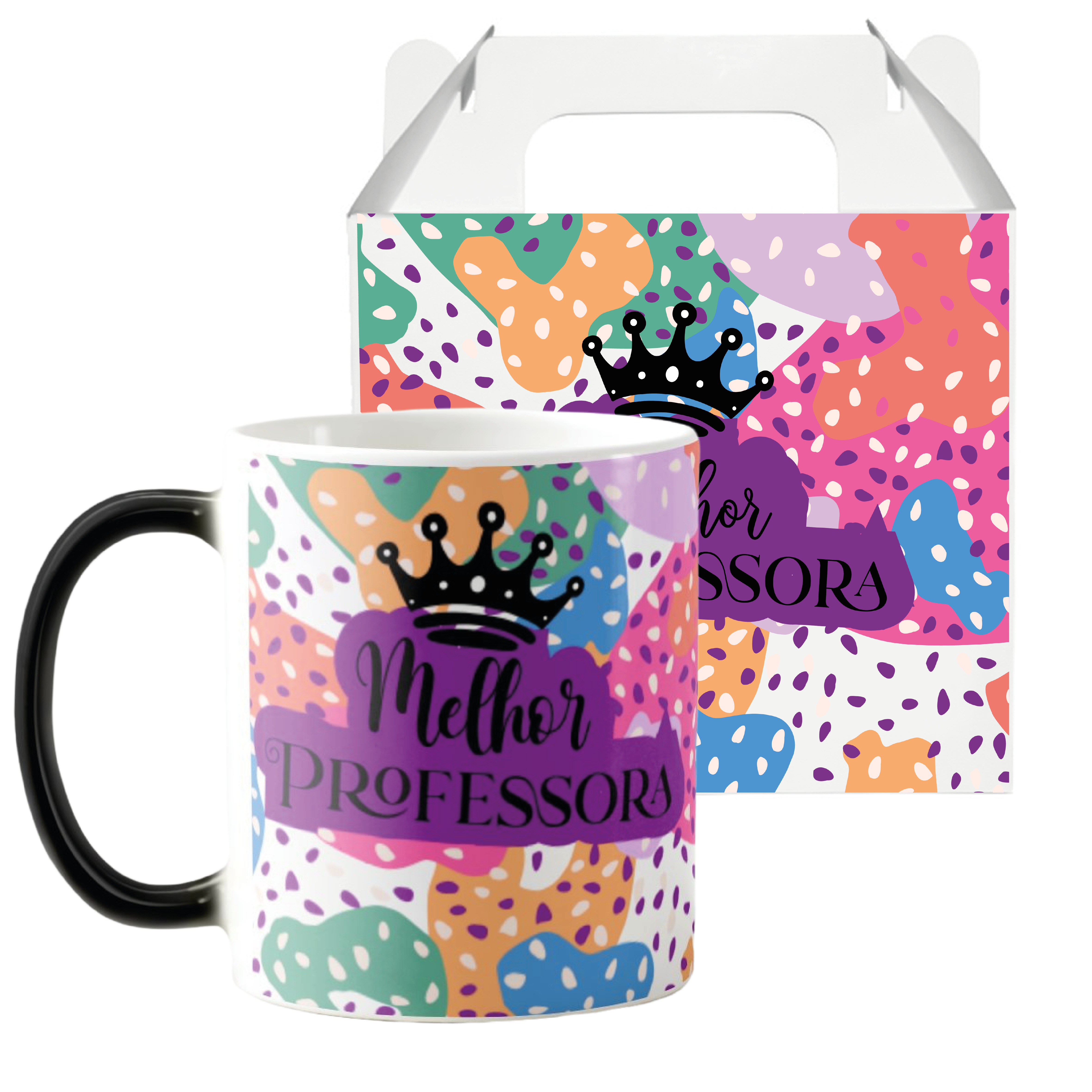 Caneca Mágica Personalizada Criativa Melhor Professora Profª - Dia dos Professores (Professor(a))
