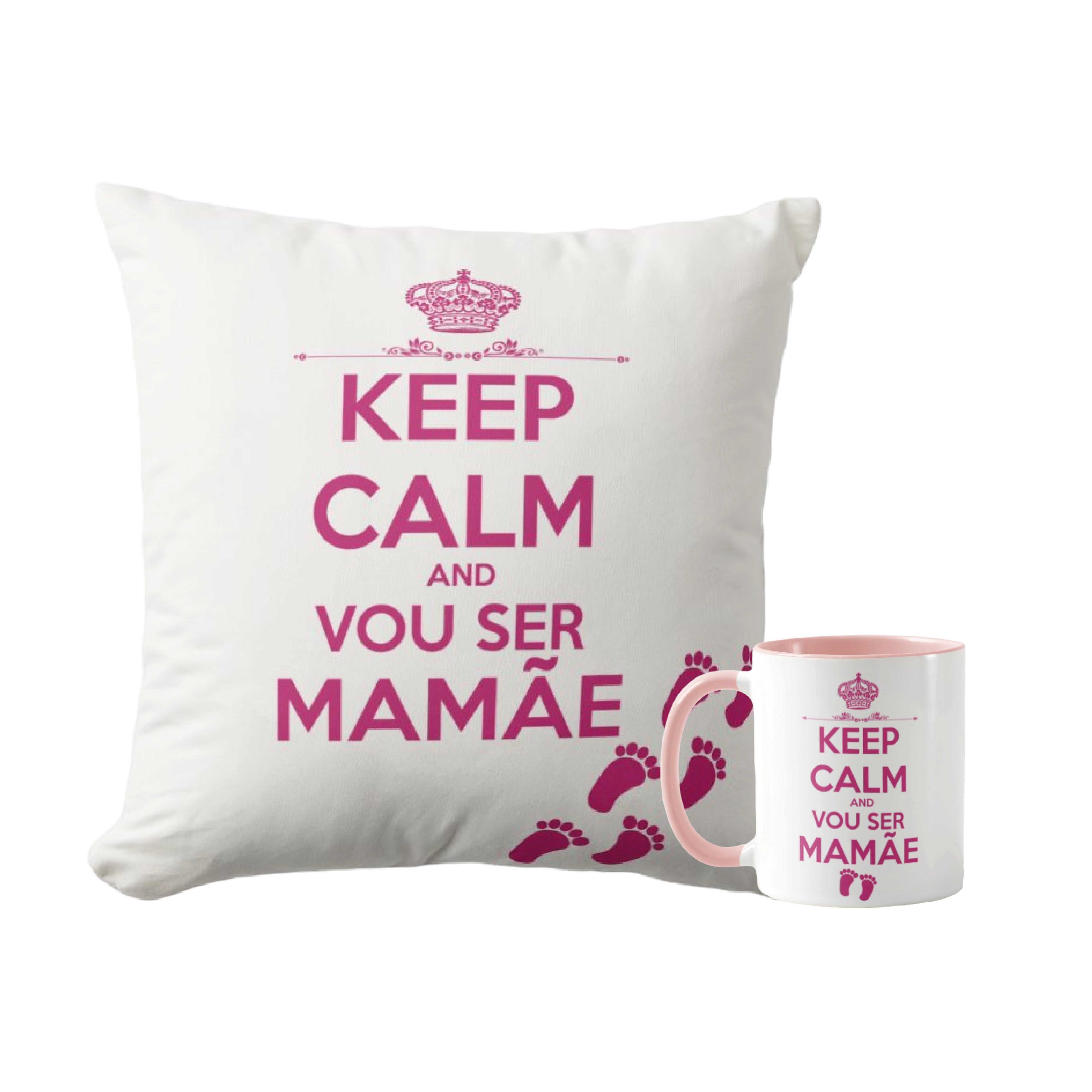 Kit Almofada E Caneca Presente Revelação De Gravidez - Anúncio de Gravidez (Mãe/Gestante)