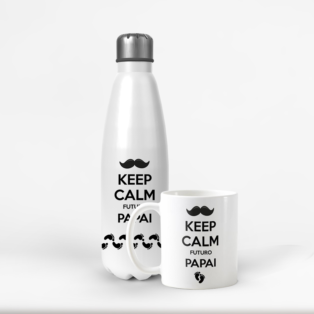 Conjunto Garrafa Térmica e Caneca Futuro Papai - Família (Pai)