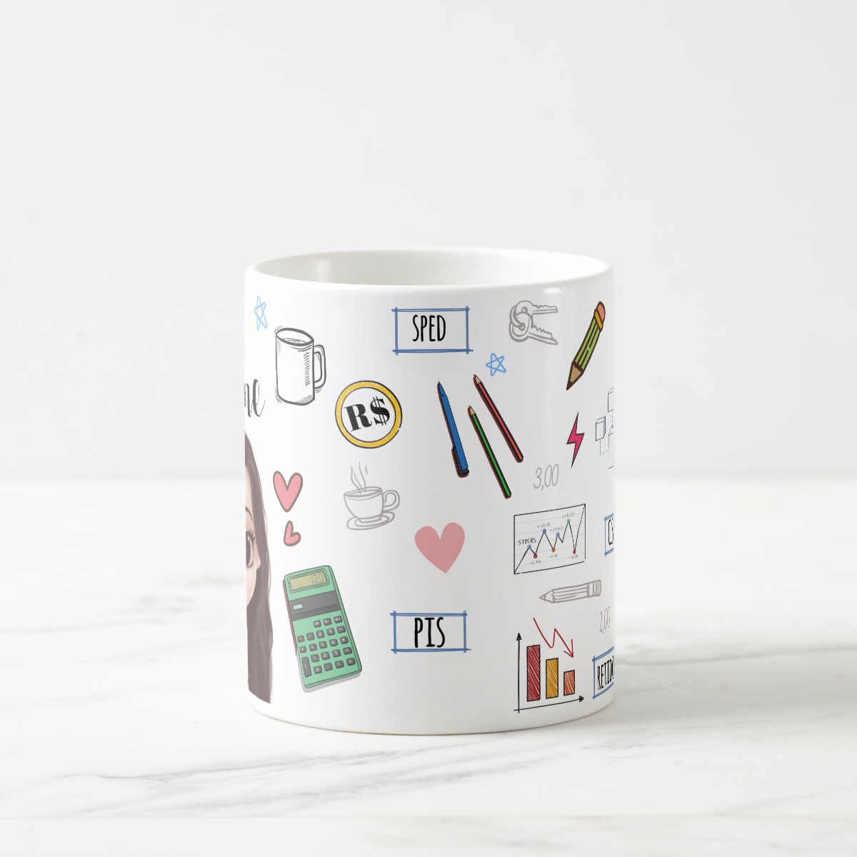 Caneca Profissão Contabilidade Presente Contadora Fiscal