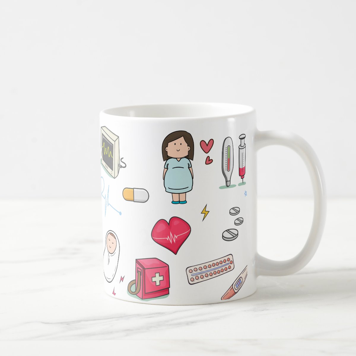Caneca Criativa Personalizada com Símbolo Medicina com Nome