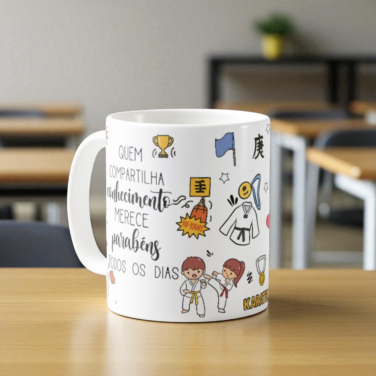 Caneca Artes Marcias Karatê Presente para Professor Karateca