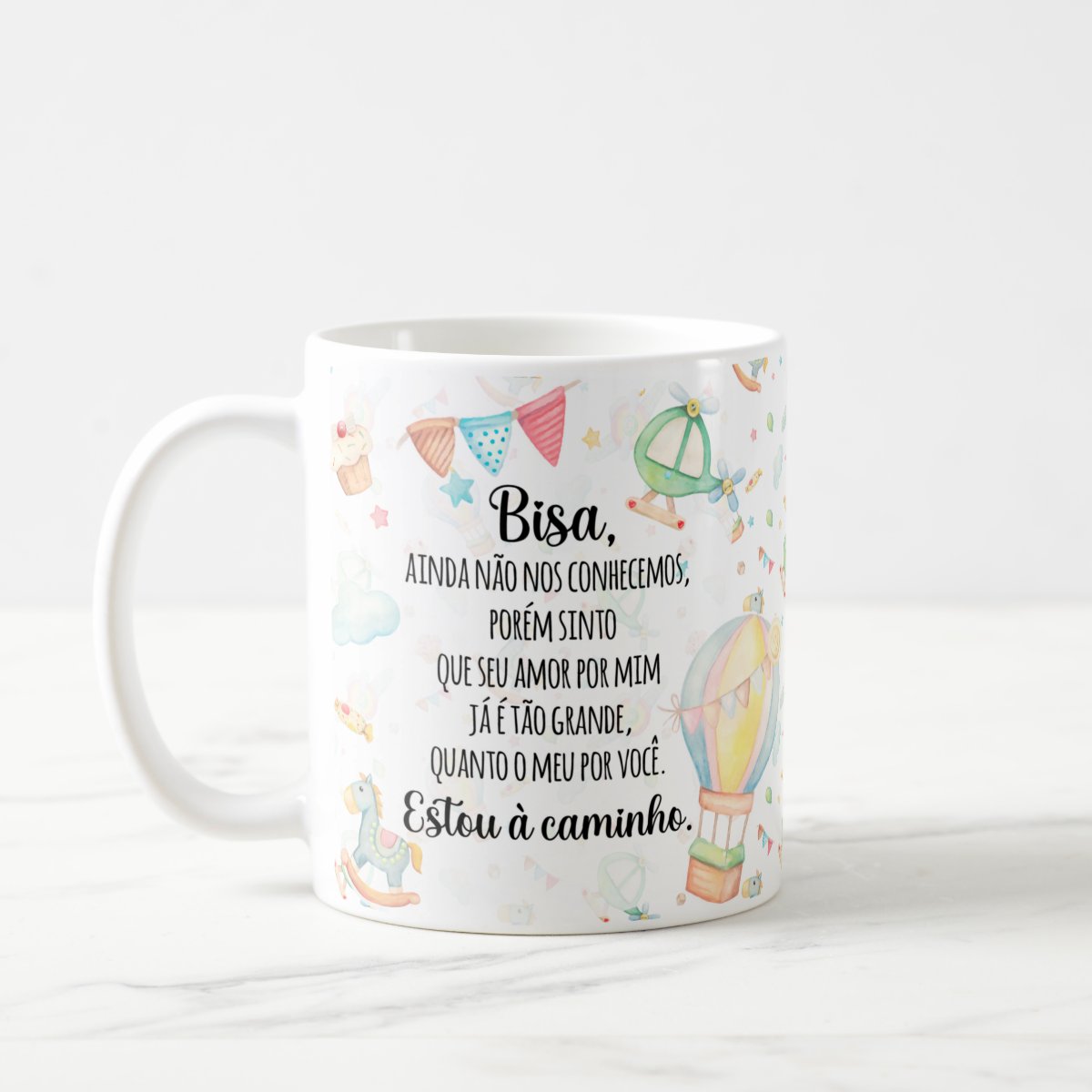 Caneca Presente Revelação de Gravidez Estou à Caminho Bisavó