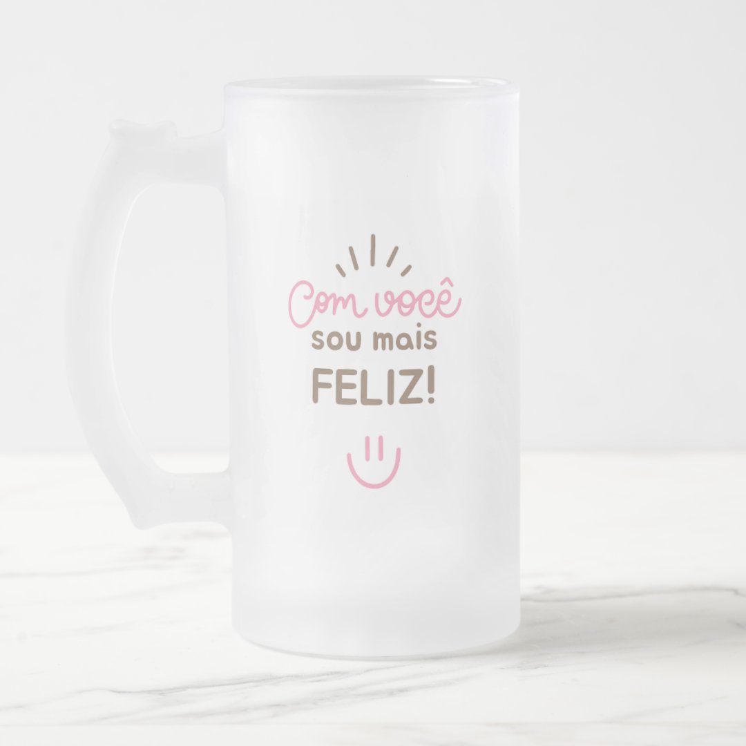 Copo de Cerveja Chopp Personalizado com Frase Romântica - Outros (Frase Romântica  chopp)