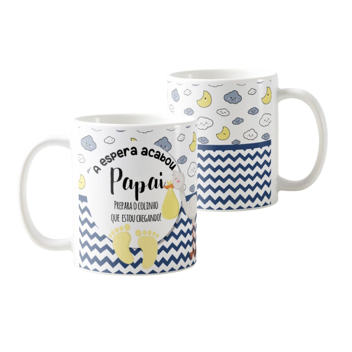 Caneca Presente Revelação Gravidez Gestação Papai Colinho - Anúncio de Gravidez (Família/Geral)