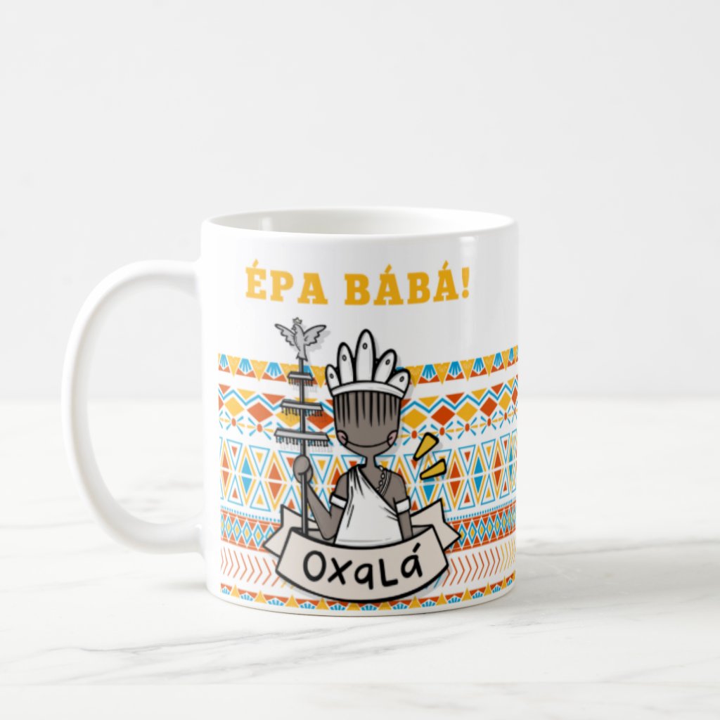 Caneca Presente Criativo Saudação A Oxalá - Épa Bábá Oxalá - Religioso (Fiel/Devoto)
