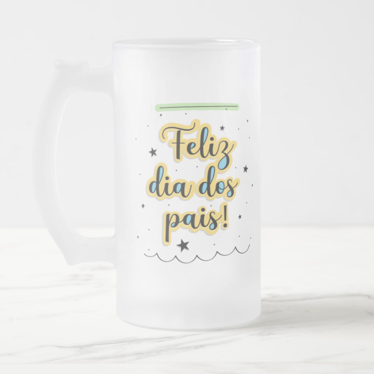 Copo de Vidro Cerveja Feliz Dia dos Pais Presente Pai Papai