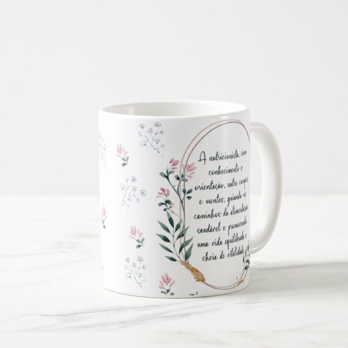 Caneca Feminina Delicada Presente Profissão Nutricionista