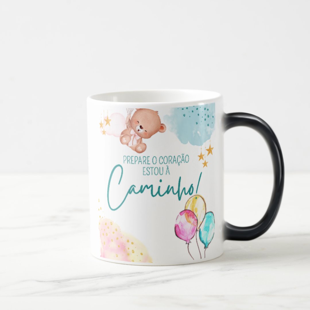 Caneca Mágica Presente Criativo para Contar Gravidez