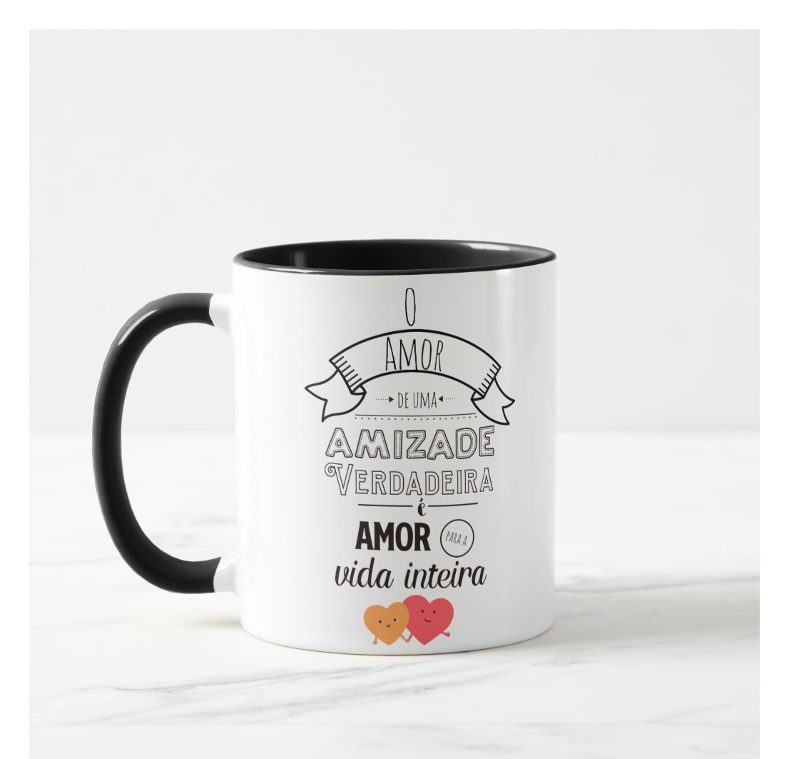 Caneca Personalizada Frase Amizade Verdadeira - Outros (Amigo(a))