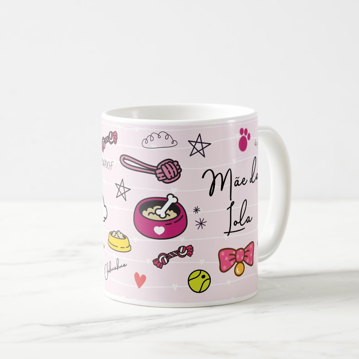 Caneca Criativa Mãe de Pets Chihuahua Cachorro com Nome