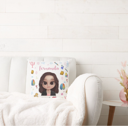Almofada Decoração Personalizada Psicologia com Avatar