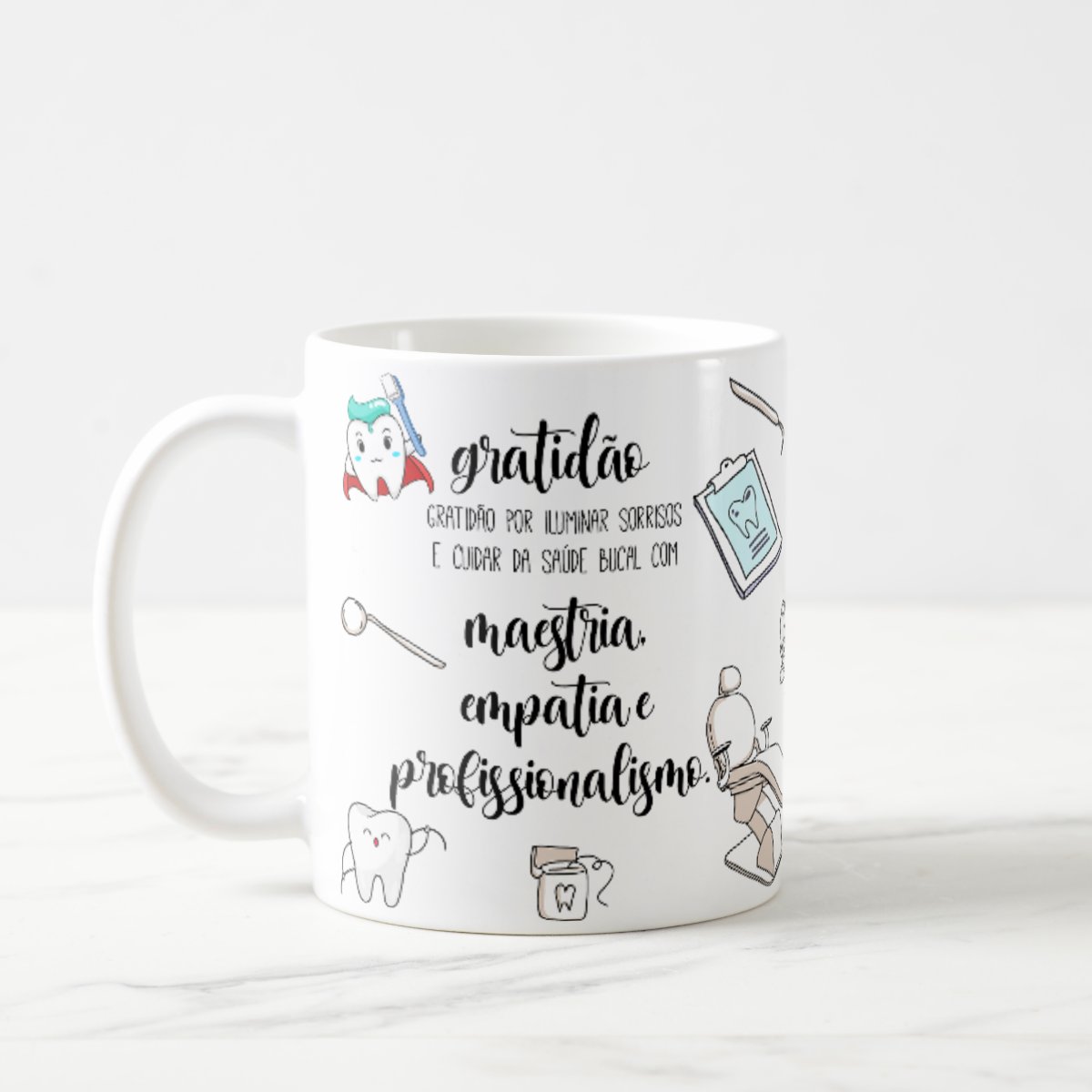 Kit 6 Canecas Odontologia Personalizadas – Presente para Dentista, Clínica ou Estudante